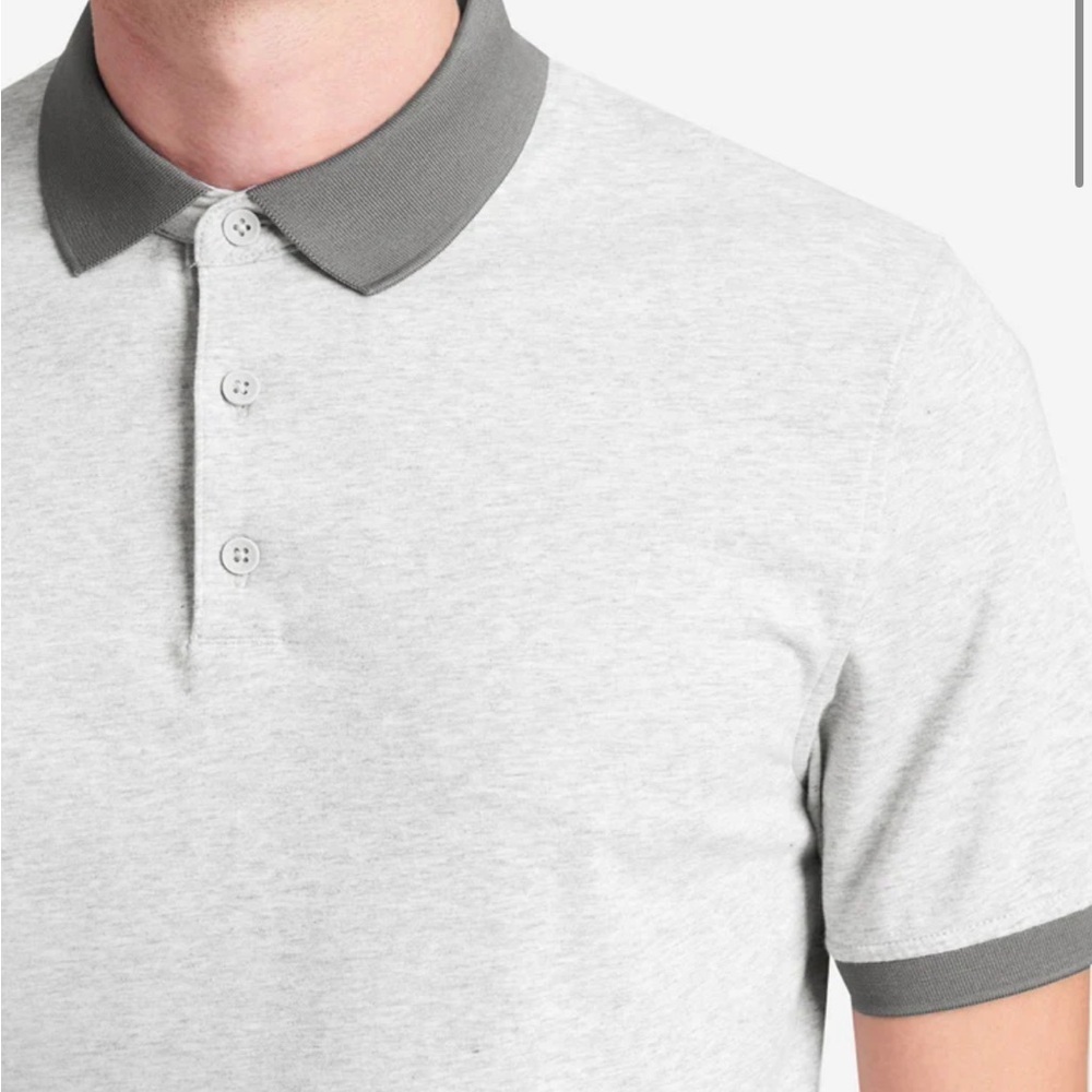 KENNETH COLE COLORBLOCK COLLAR SOLID SHORT SLEEVE POLO SIZE SMALL